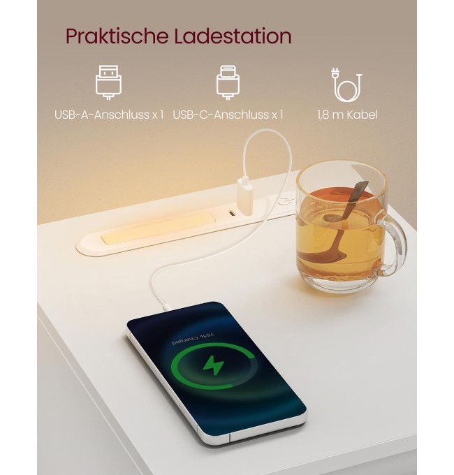 Set dvou nočních stolků s LED osvětlením LET710W01 (2 ks)