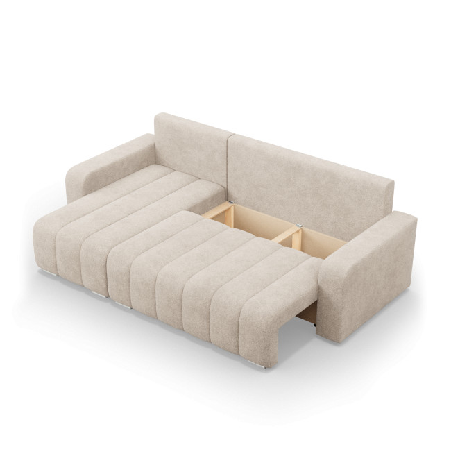 Rohová rozkládací sedačka ABRIELLE levá, béžová
