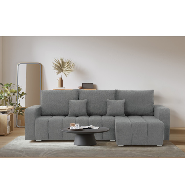 Rohová rozkládací sedačka ABRIELLE levá, šedá