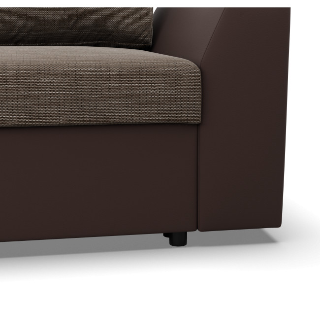 Rohová rozkládací sedačka LUGO cappuccino / hnědá