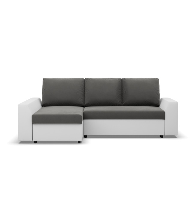 Rohová rozkládací sedačka LUGO tmavě šedá / bílá