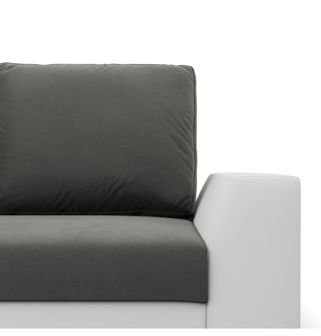 Rohová rozkládací sedačka LUGO tmavě šedá / bílá