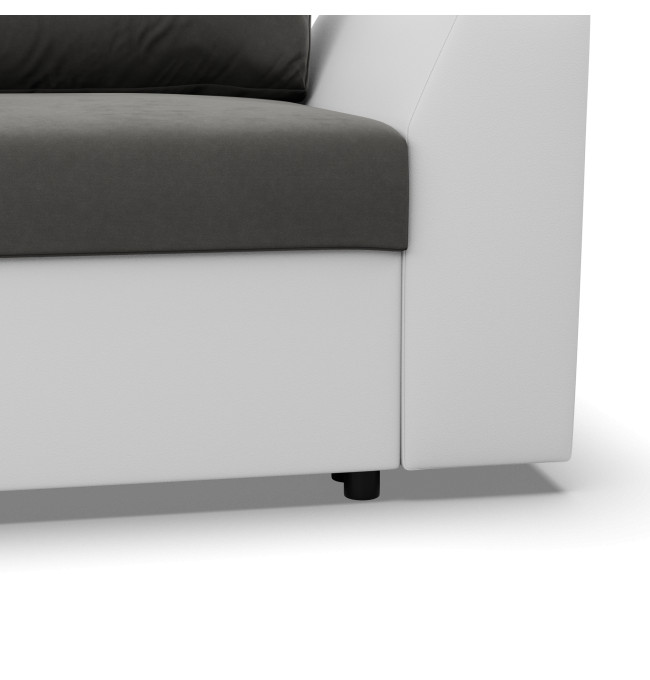 Rohová rozkládací sedačka LUGO tmavě šedá / bílá