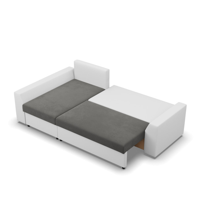 Rohová rozkládací sedačka LUGO tmavě šedá / bílá