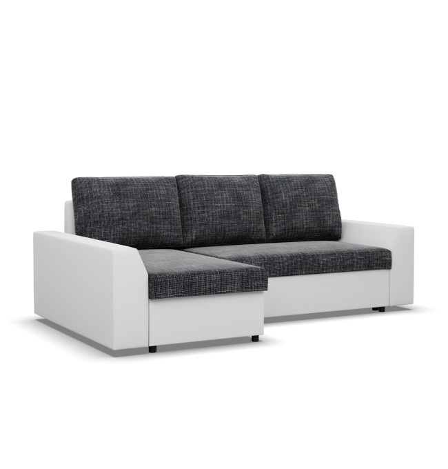 Rohová rozkládací sedačka LUGO popelová / bílá