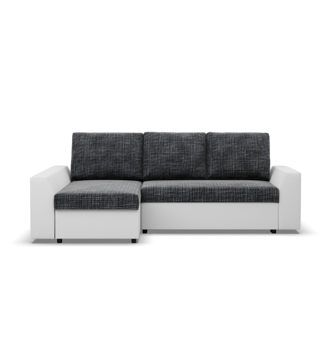 Rohová rozkládací sedačka LUGO popelová / bílá