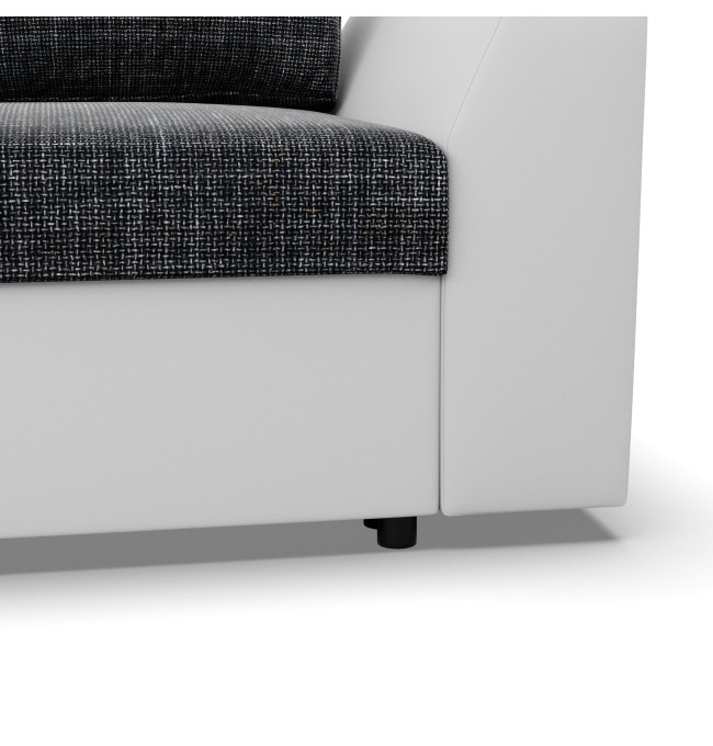 Rohová rozkládací sedačka LUGO popelová / bílá