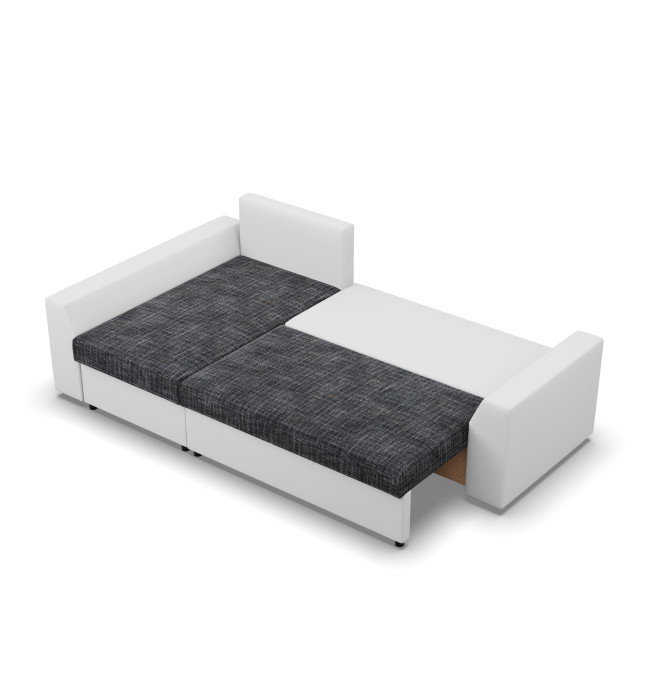 Rohová rozkládací sedačka LUGO popelová / bílá