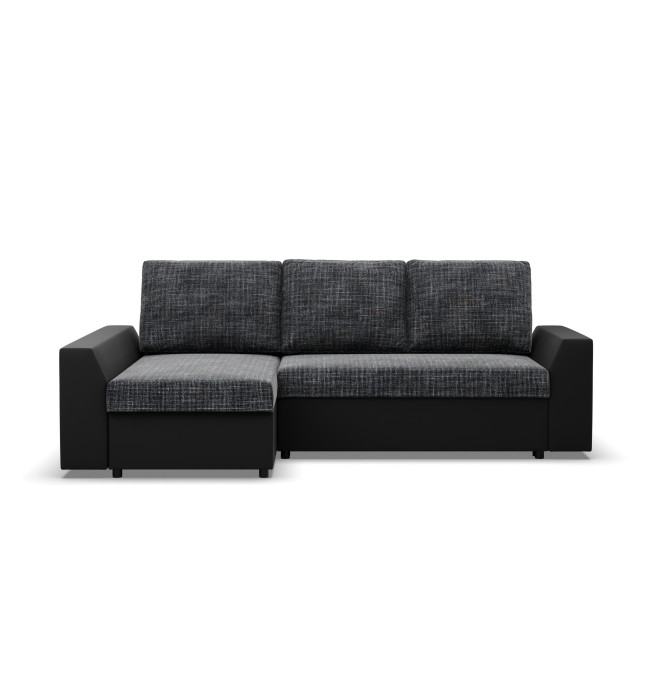 Rohová rozkládací sedačka LUGO popelová / černá