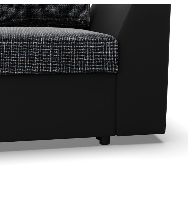 Rohová rozkládací sedačka LUGO popelová / černá