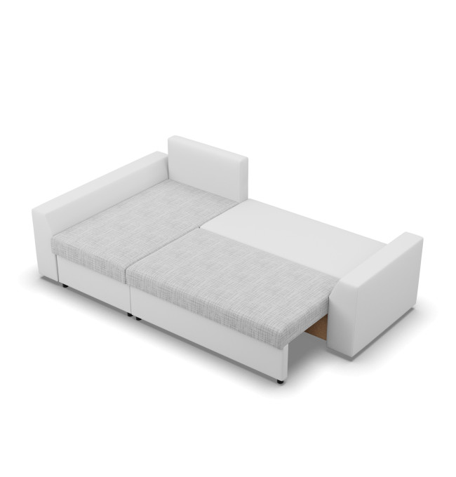 Rohová rozkládací sedačka LUGO šedá / bílá