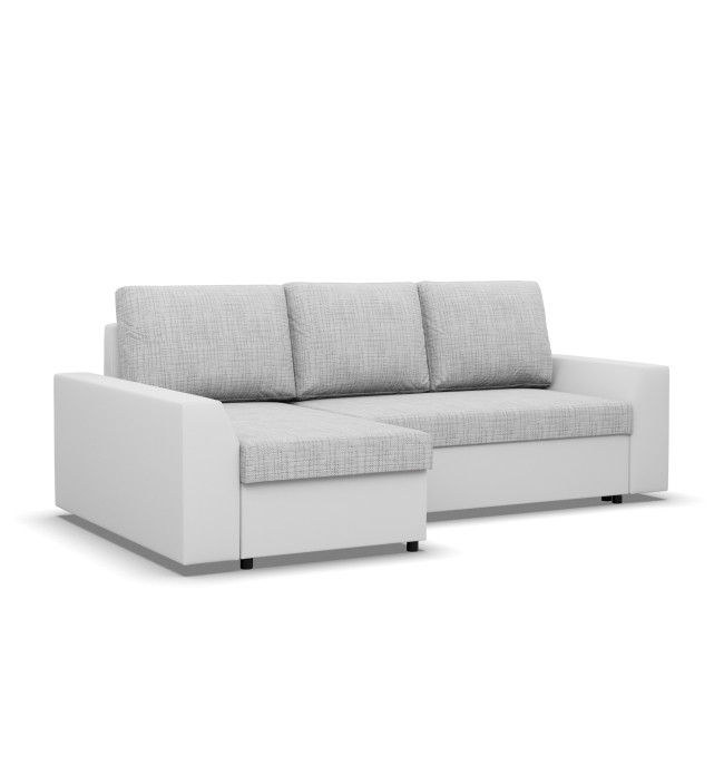 Rohová rozkládací sedačka LUGO šedá / bílá