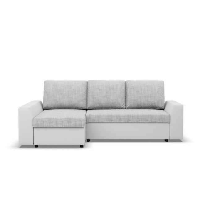 Rohová rozkládací sedačka LUGO šedá / bílá