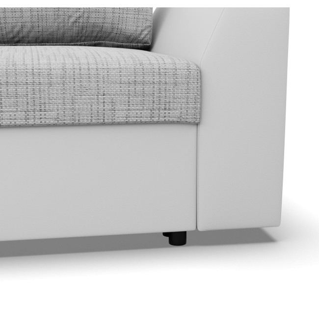 Rohová rozkládací sedačka LUGO šedá / bílá