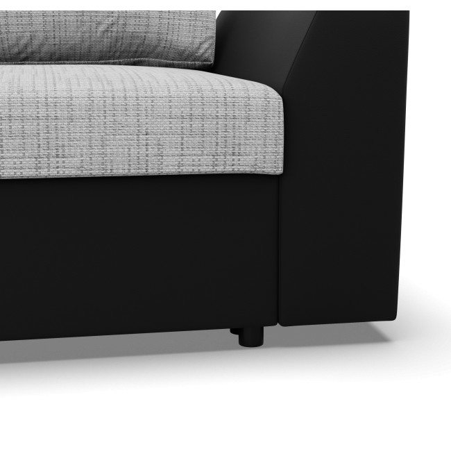 Rohová rozkládací sedačka LUGO šedá / černá