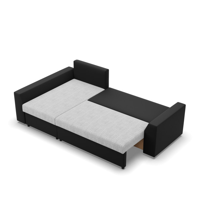 Rohová rozkládací sedačka LUGO šedá / černá