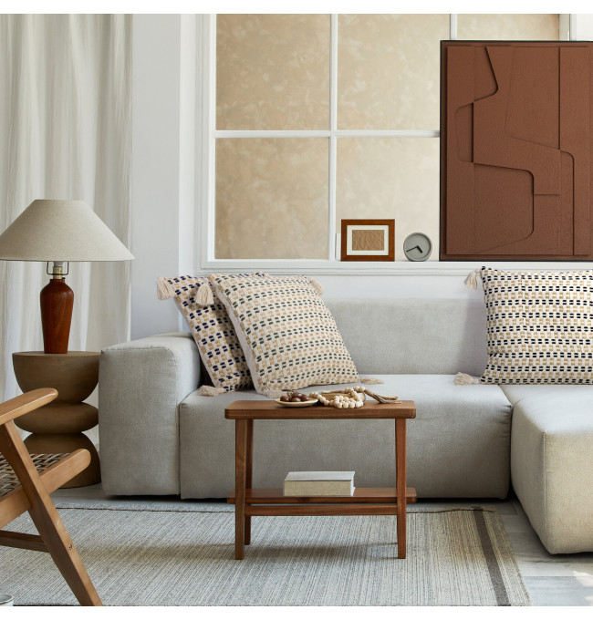 Povlak na polštář BOHO 9A krémovo-černý