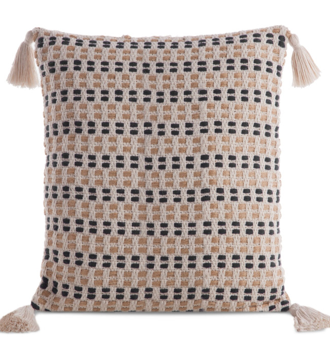Povlak na polštář BOHO 9A krémovo-černý