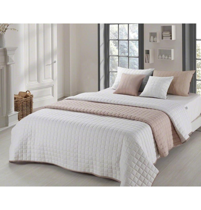 Oboustranný přehoz Amanda Beige/Ecru