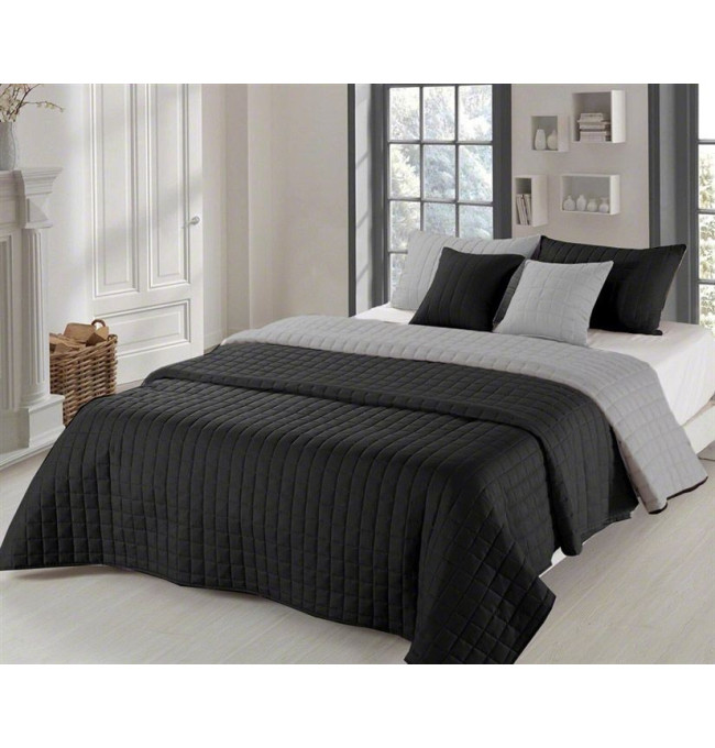 Oboustranný přehoz Amanda Grey/Black