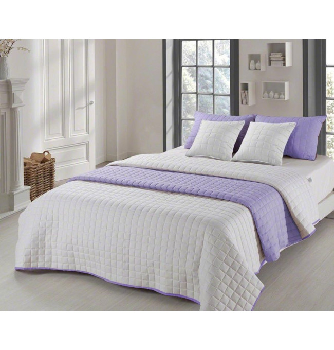 Oboustranný přehoz Amanda Violet/Ecru