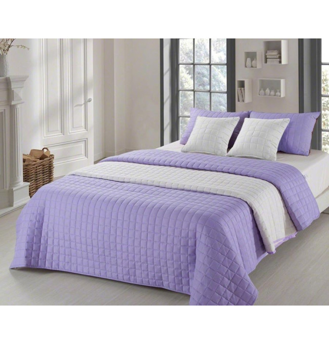 Oboustranný přehoz Amanda Violet/Ecru