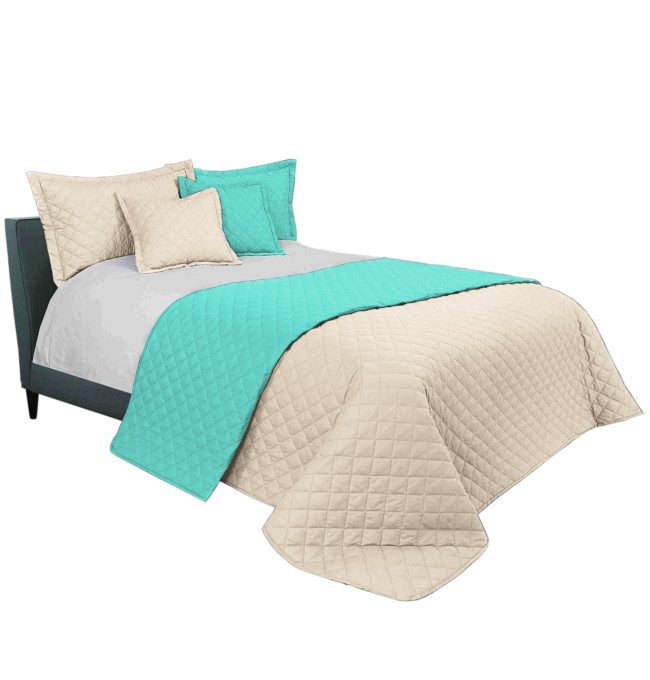 Oboustranný přehoz INEZ béžový / mátový