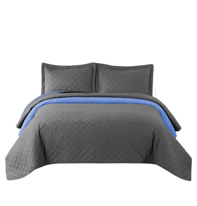 Oboustranný přehoz INEZ m.grey & blue