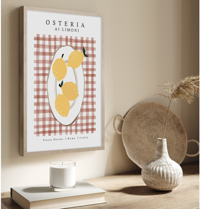 Obraz v rámu 149-585 PLATE WITH LEMONS