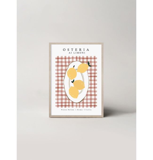 Obraz v rámu 149-585 PLATE WITH LEMONS