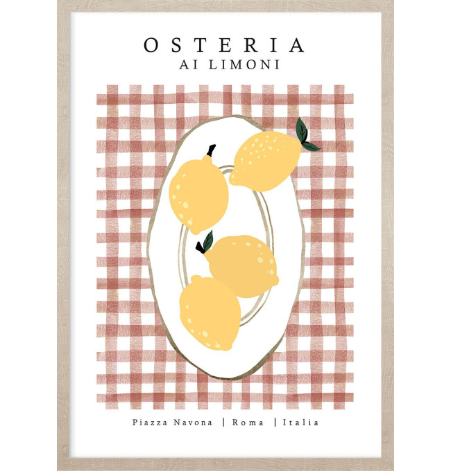 Obraz v rámu 149-585 PLATE WITH LEMONS