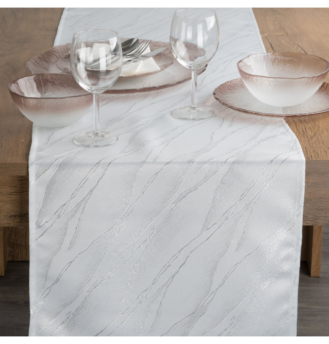 Ubrus ERIKA bílý / stříbrný