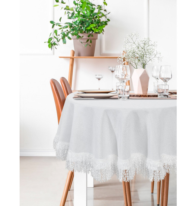 Ubrus JASPER bílý kruh