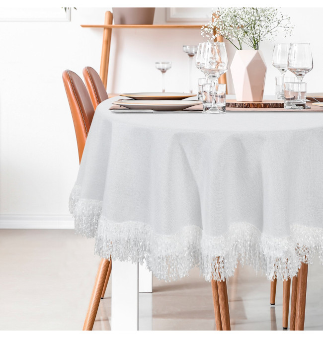 Ubrus JASPER bílý kruh