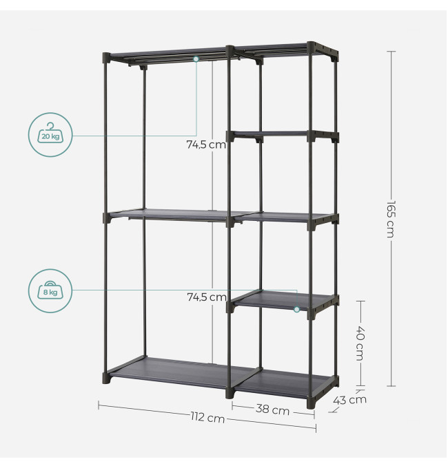 Otevřená šatní skříň RYG024G02