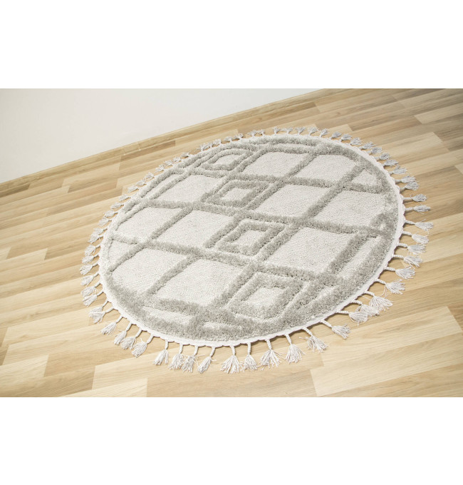 Koberec BERBER 6843 Romby 3D - světlešedý