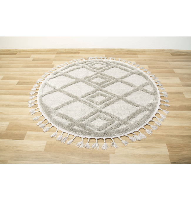 Koberec BERBER 6843 Romby 3D - světlešedý