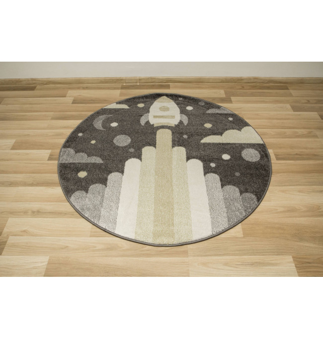 Koberec Lima G756A raketa, šedý / žlutý kruh