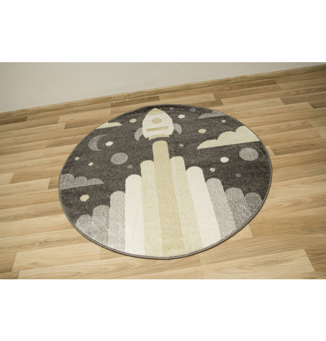 Koberec Lima G756A raketa, šedý / žlutý kruh