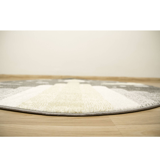 Koberec Lima G756A raketa, šedý / žlutý kruh