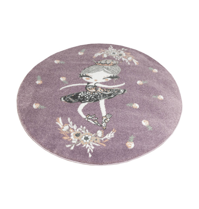 Koberec Lima G938A baletka, fialový / krémový kruh