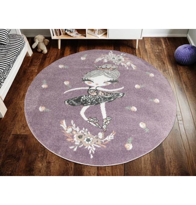 Koberec Lima G938A baletka, fialový / krémový kruh