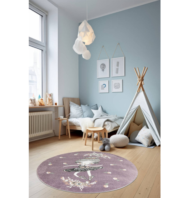 Koberec Lima G938A baletka, fialový / krémový kruh