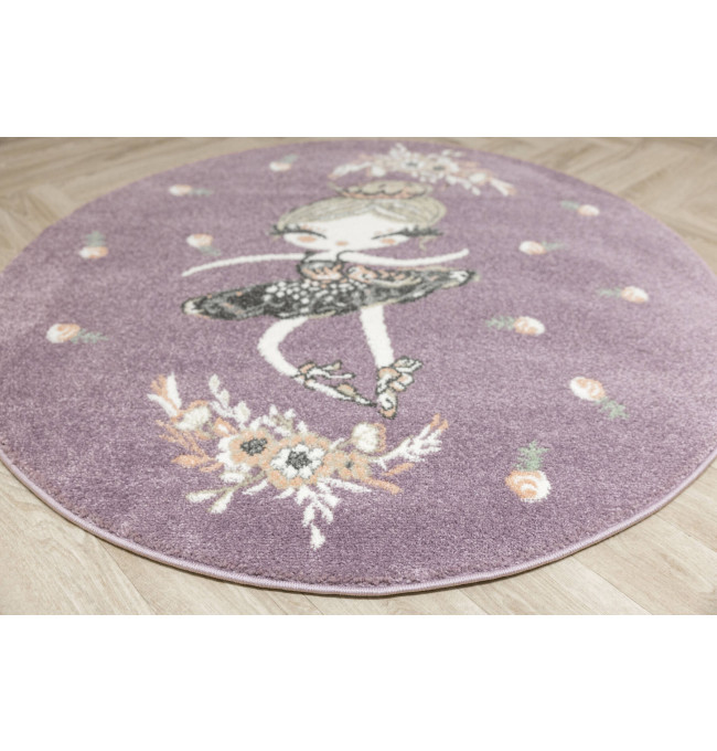 Koberec Lima G938A baletka, fialový / krémový kruh