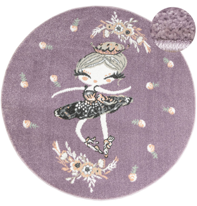 Koberec Lima G938A baletka, fialový / krémový kruh