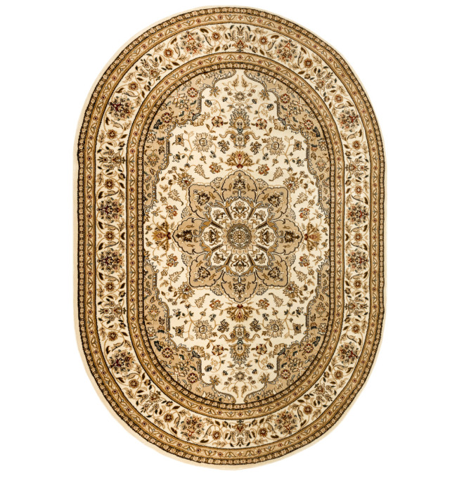 Koberec Super Rose 3792A Ornament květiny, krémový / béžový ovál
