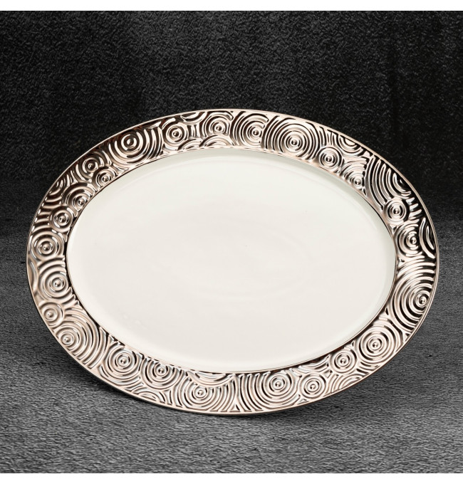 Podnos ALTEA 02 bílý / stříbrný