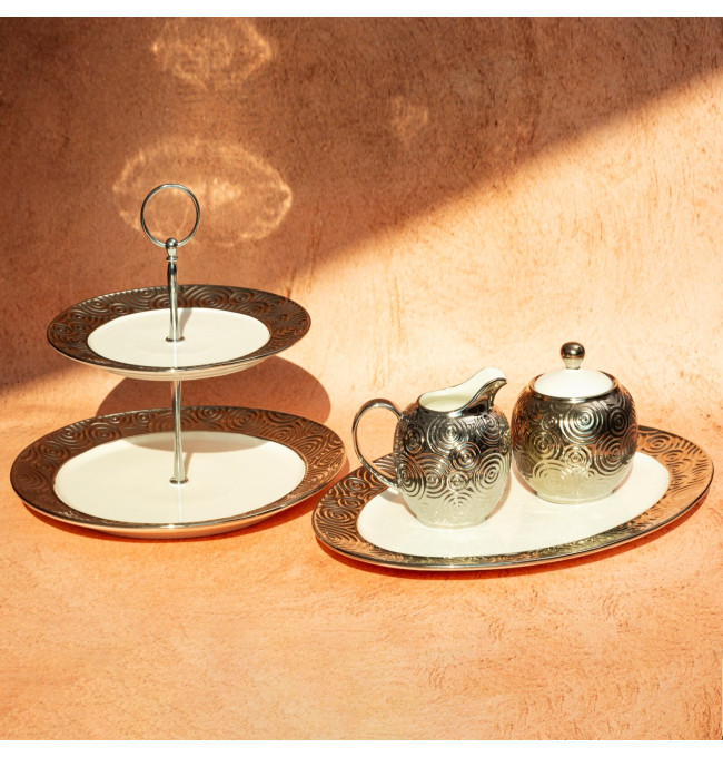 Podnos ALTEA 02 bílý / stříbrný