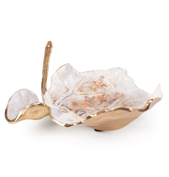 Dekorační miska DONATO 01 bílá / zlatá