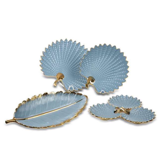 Dekorační miska HIRAL 3 02 modrá / zlatá